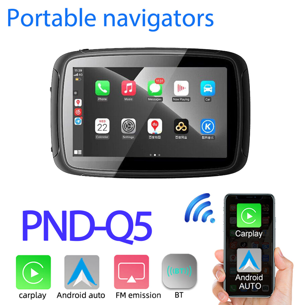 PND-Q5 5-inch Wireless Car Play Portable Motorcycle Navigator Bluetooth HD Video Playback PND-Q5 5-inch Wireless Car Play Portable Motorcycle Navigator Bluetooth HD Video Playback